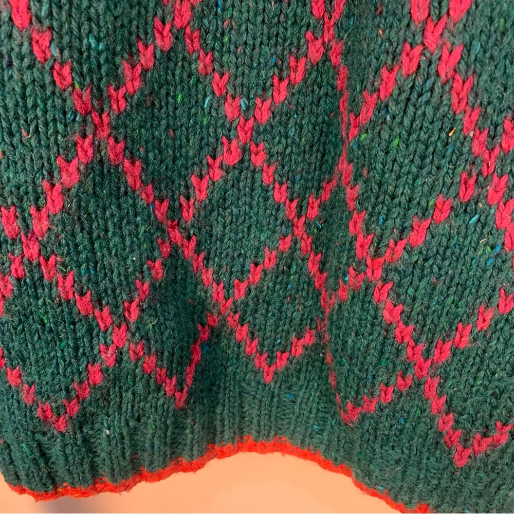 VTG 90s Liz Sport Chunky Cropped Pullover Pattern Sweater - Picture 9 of 11